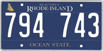 RI license plate 794743