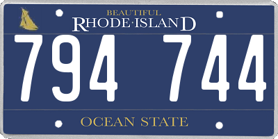 RI license plate 794744