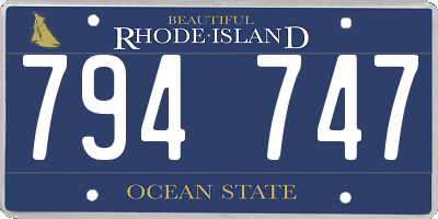 RI license plate 794747