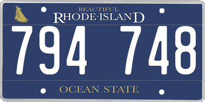 RI license plate 794748