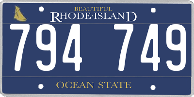 RI license plate 794749