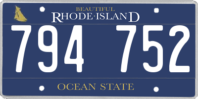 RI license plate 794752