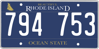 RI license plate 794753