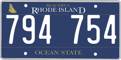 RI license plate 794754