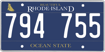 RI license plate 794755