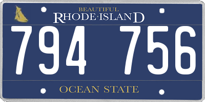 RI license plate 794756