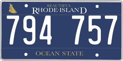 RI license plate 794757