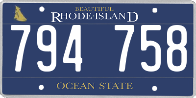 RI license plate 794758