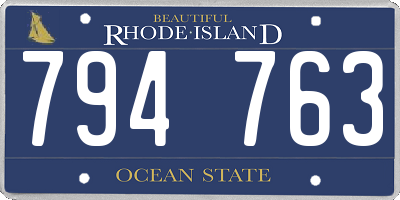RI license plate 794763