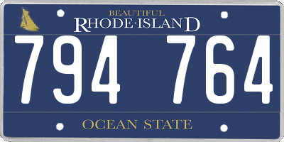 RI license plate 794764