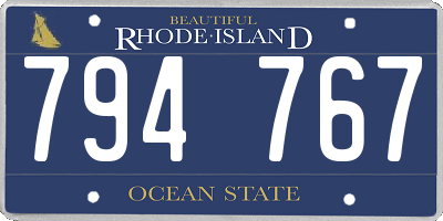 RI license plate 794767