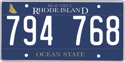 RI license plate 794768