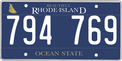 RI license plate 794769