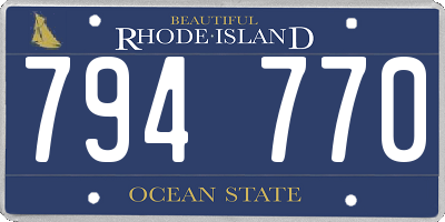 RI license plate 794770