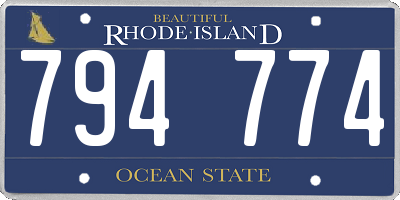 RI license plate 794774