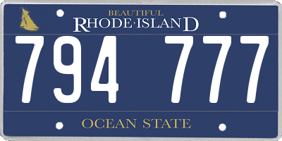 RI license plate 794777