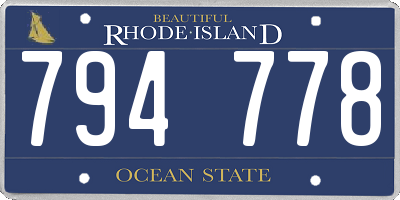 RI license plate 794778