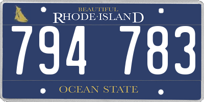 RI license plate 794783