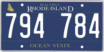 RI license plate 794784