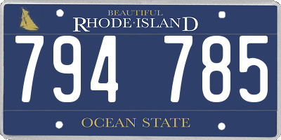 RI license plate 794785