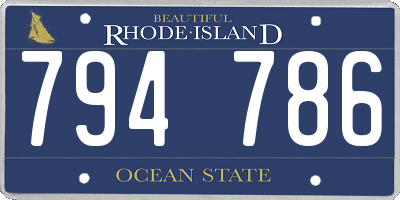 RI license plate 794786