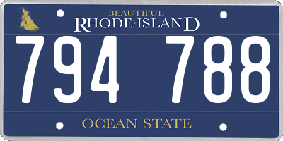 RI license plate 794788