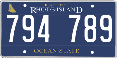 RI license plate 794789