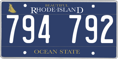 RI license plate 794792