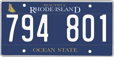RI license plate 794801