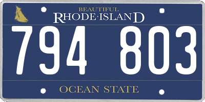 RI license plate 794803