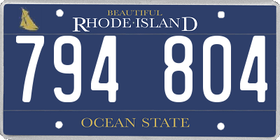 RI license plate 794804