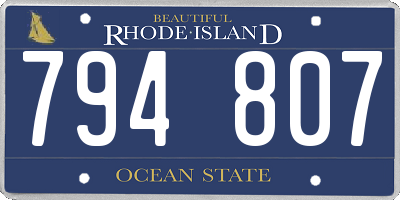 RI license plate 794807