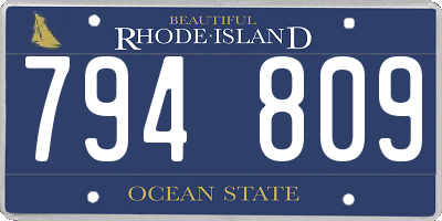 RI license plate 794809