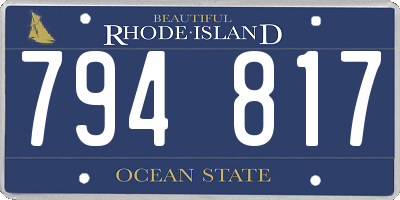 RI license plate 794817
