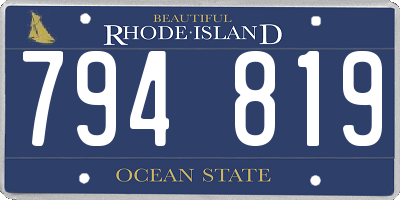 RI license plate 794819