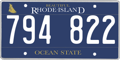 RI license plate 794822