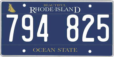 RI license plate 794825