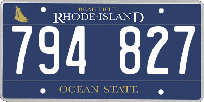 RI license plate 794827