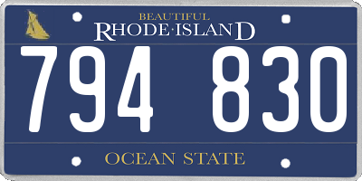 RI license plate 794830