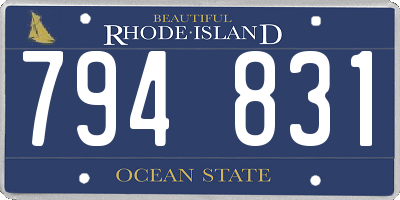RI license plate 794831