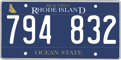 RI license plate 794832
