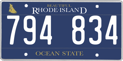RI license plate 794834
