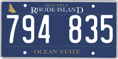 RI license plate 794835
