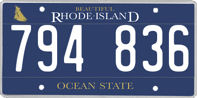 RI license plate 794836