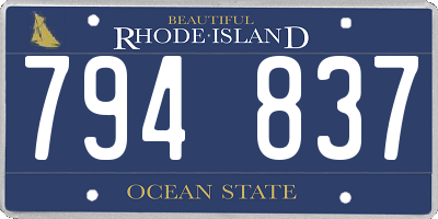RI license plate 794837