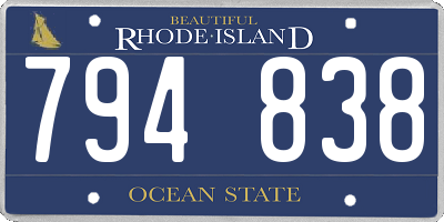 RI license plate 794838