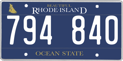 RI license plate 794840