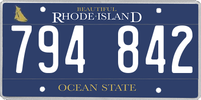 RI license plate 794842