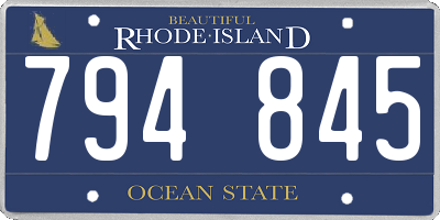 RI license plate 794845