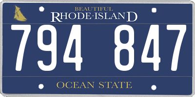 RI license plate 794847